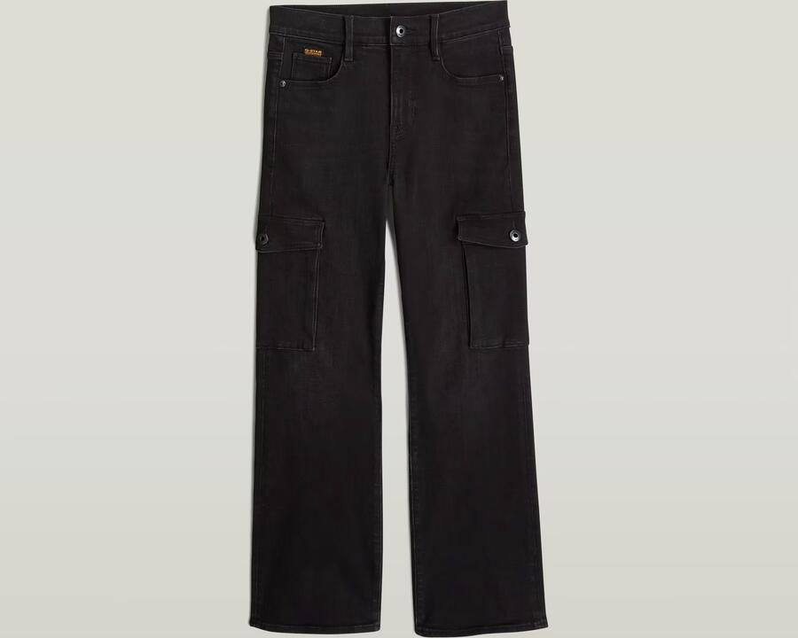 G-Star RAW Strace Straight Cargojeans Meisjes Zwart meisjes