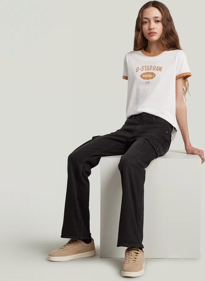 G-Star RAW Strace Straight Cargojeans Meisjes Zwart meisjes - Foto 2