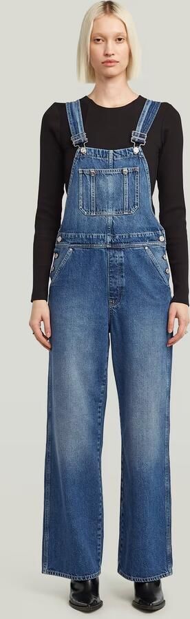 G-Star RAW Tuinbroek Straight Leg Dungaree met knopen aan de zijkanten - Foto 10