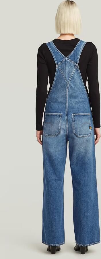 G-Star RAW Tuinbroek Straight Leg Dungaree met knopen aan de zijkanten - Foto 8