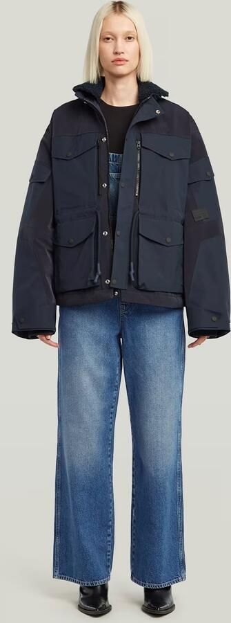 G-Star RAW Tuinbroek Straight Leg Dungaree met knopen aan de zijkanten - Foto 9