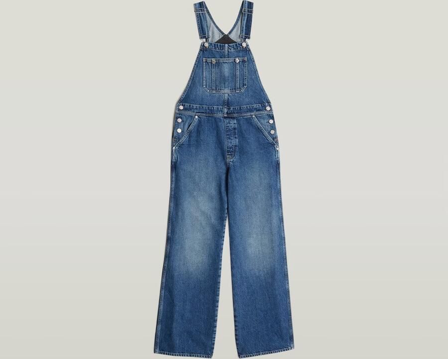 G-Star RAW Tuinbroek Straight Leg Dungaree met knopen aan de zijkanten - Foto 5