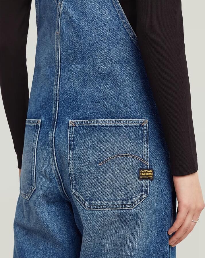 G-Star RAW Tuinbroek Straight Leg Dungaree met knopen aan de zijkanten - Foto 6