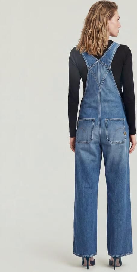 G-Star RAW Tuinbroek Straight Leg Dungaree met knopen aan de zijkanten - Foto 15