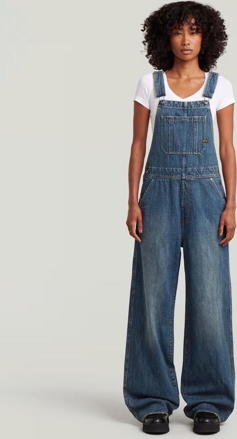 G-Star RAW Straight Leg Tuinbroek Donkerblauw Dames