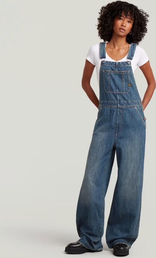 G-Star RAW Straight Leg Tuinbroek Donkerblauw Dames - Foto 5