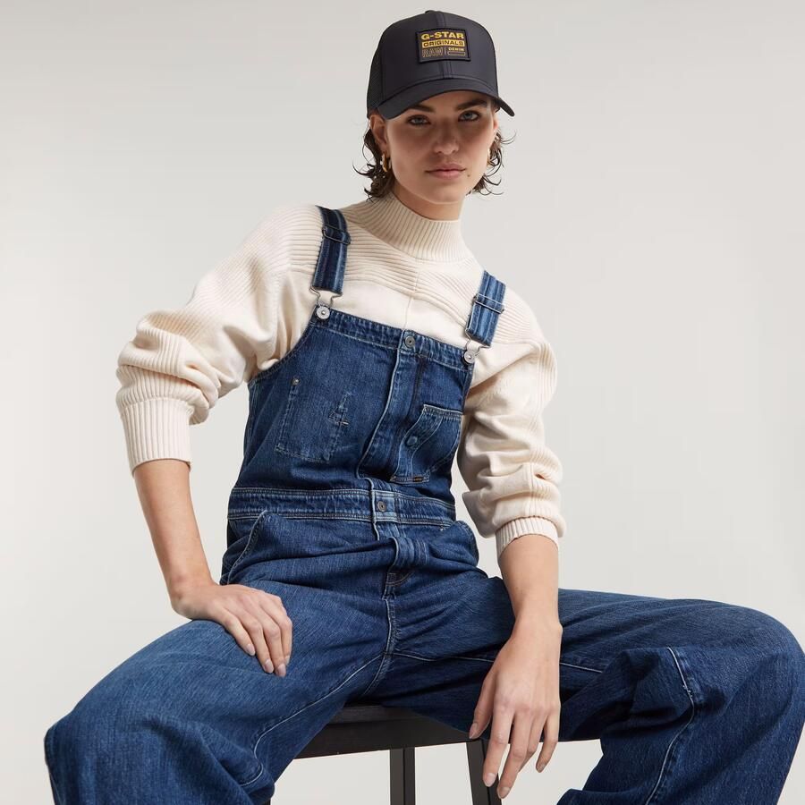 G-Star Raw Straight fit tuinbroek met borstzakken model 'Dungaree' - Foto 5