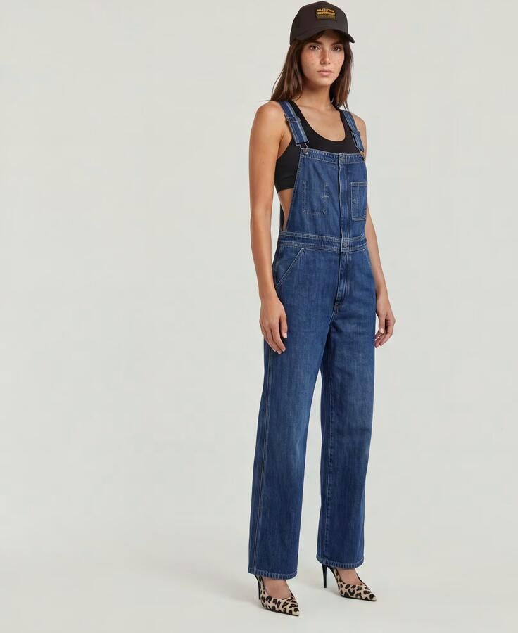G-Star Raw Straight fit tuinbroek met borstzakken model 'Dungaree' - Foto 9