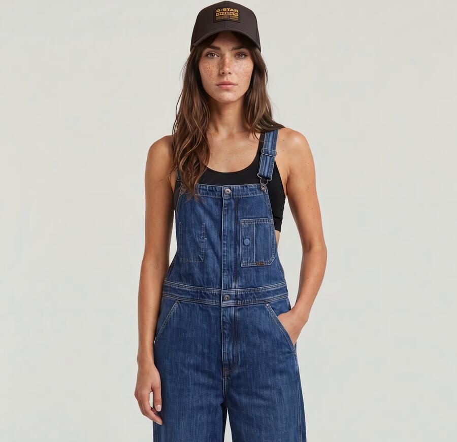 G-Star Raw Straight fit tuinbroek met borstzakken model 'Dungaree' - Foto 8