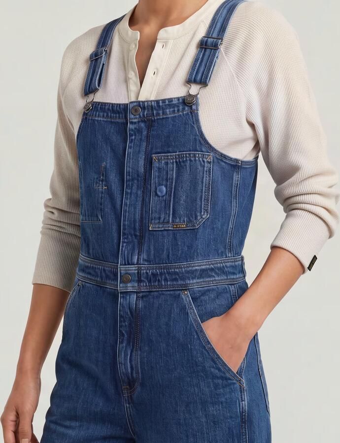 G-Star Raw Straight fit tuinbroek met borstzakken model 'Dungaree' - Foto 5
