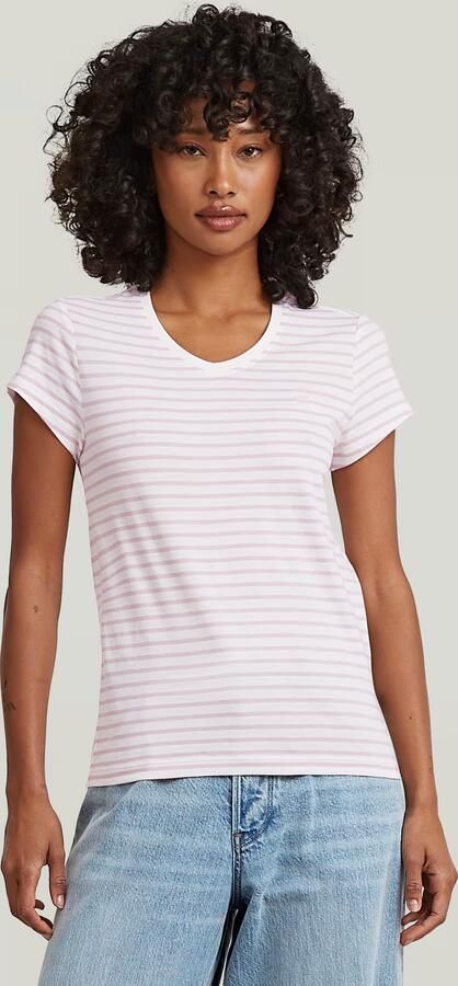 G-Star RAW Stripe Eyben Slim V 2.0 T-Shirt Roze Dames - Foto 2