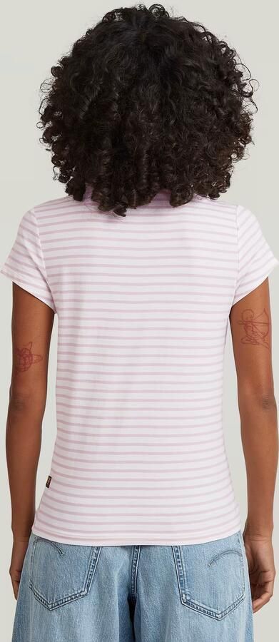 G-Star RAW Stripe Eyben Slim V 2.0 T-Shirt Roze Dames - Foto 8
