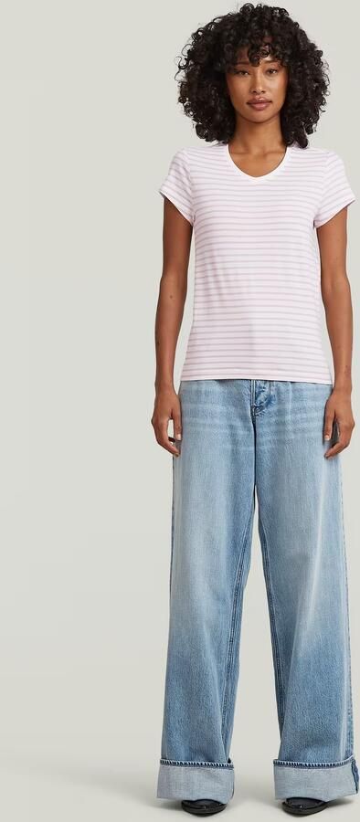 G-Star RAW Stripe Eyben Slim V 2.0 T-Shirt Roze Dames - Foto 7
