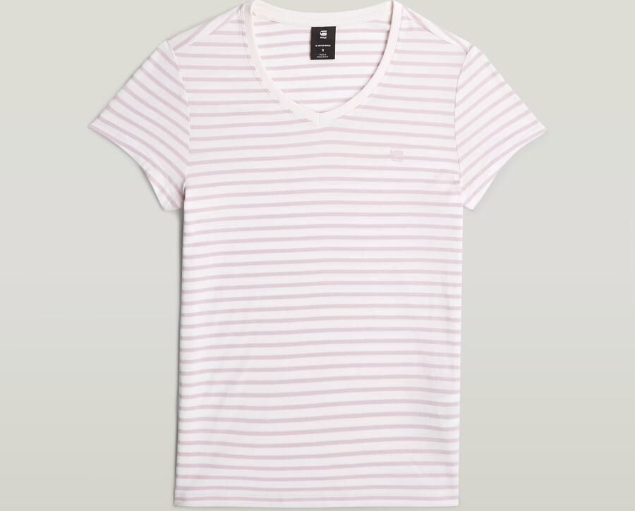 G-Star RAW Stripe Eyben Slim V 2.0 T-Shirt Roze Dames - Foto 4
