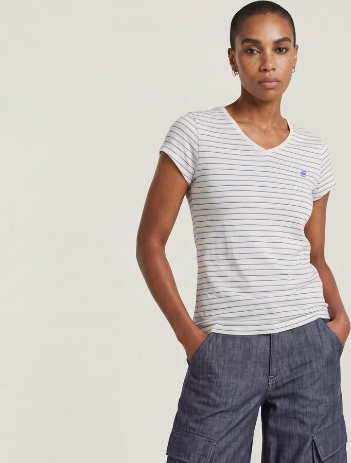 G-Star Raw Slim fit T-shirt met streepmotief model 'Stripe eyben' - Foto 11
