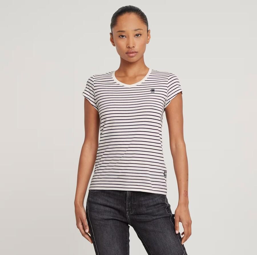 G-Star RAW Stripe Eyben Slim V-Hals Top 2.0 Meerkleurig Dames - Foto 7