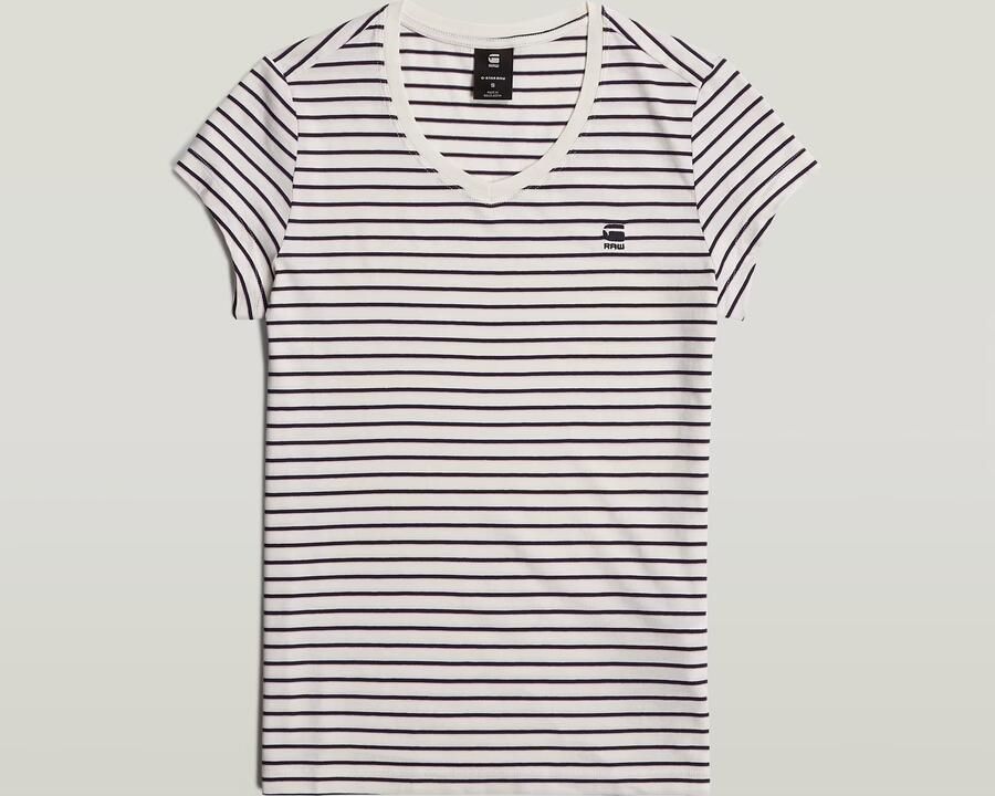 G-Star RAW Stripe Eyben Slim V-Hals Top 2.0 Meerkleurig Dames - Foto 6