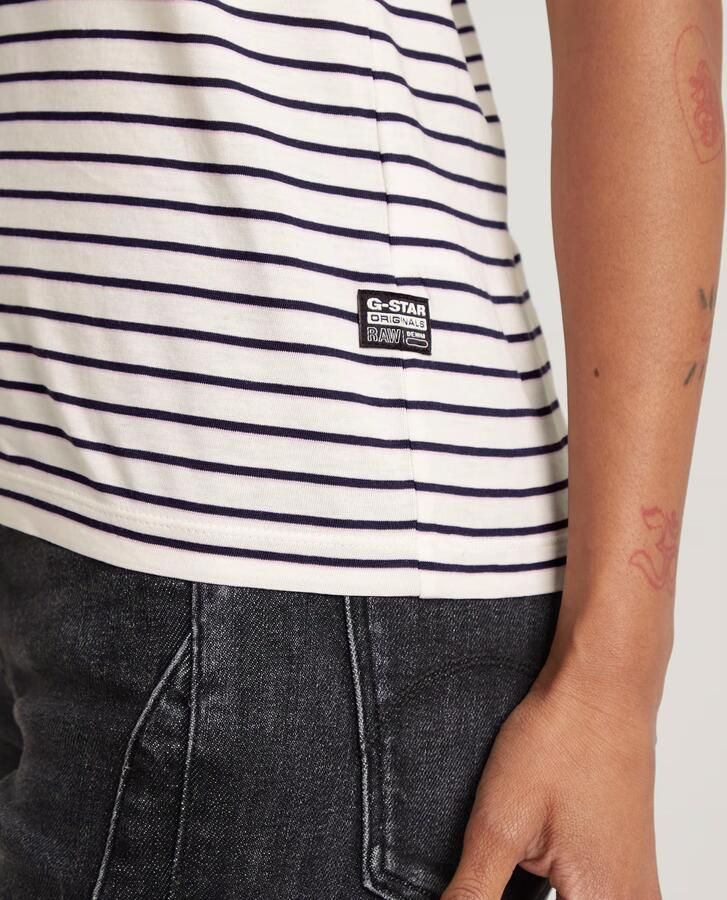 G-Star RAW Stripe Eyben Slim V-Hals Top 2.0 Meerkleurig Dames - Foto 5
