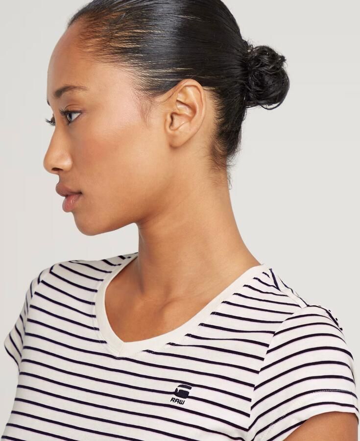 G-Star RAW Stripe Eyben Slim V-Hals Top 2.0 Meerkleurig Dames - Foto 4