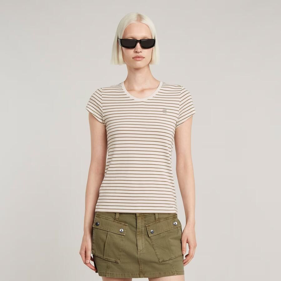 G-Star RAW Stripe Eyben Slim V-Hals Top 2.0 Meerkleurig Dames - Foto 10