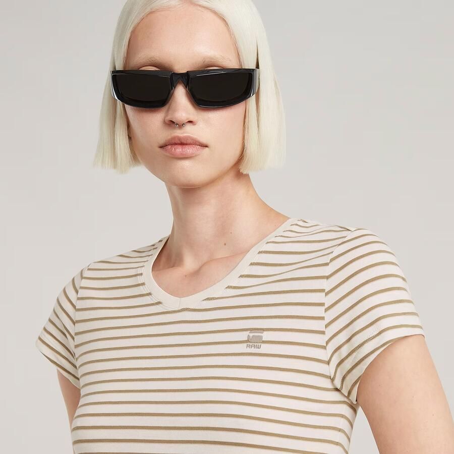 G-Star RAW Stripe Eyben Slim V-Hals Top 2.0 Meerkleurig Dames - Foto 5