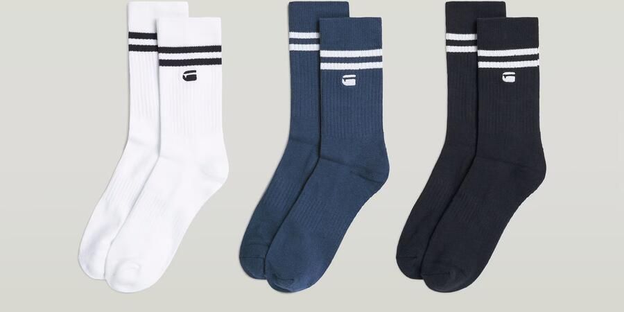 G-Star RAW Stripe Sokken 3 Paar Meerkleurig Heren