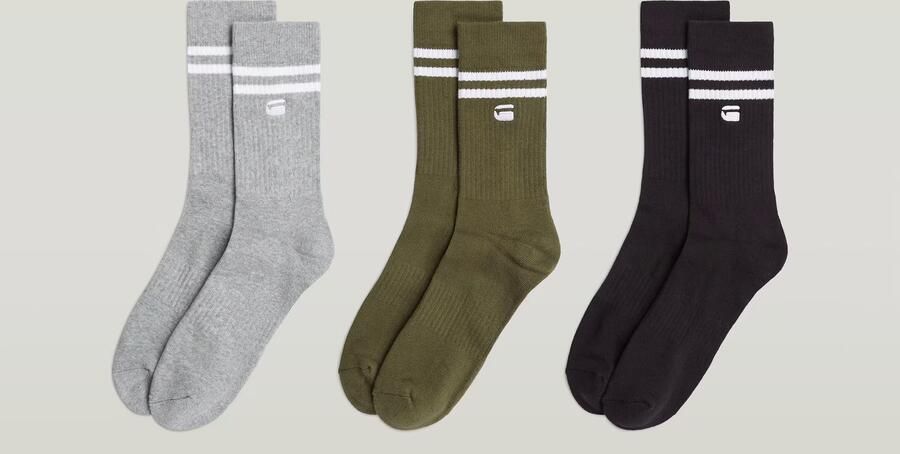 G-Star RAW Stripe Sokken 3 Paar Meerkleurig Heren