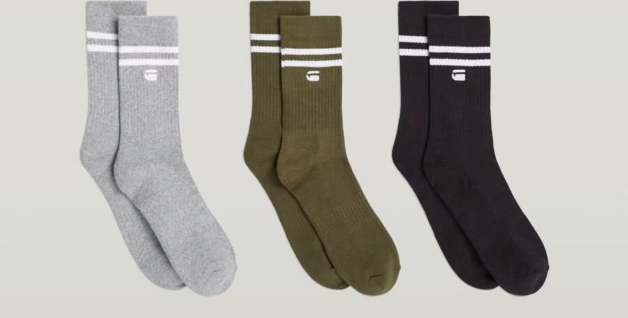 G-Star RAW Stripe Sokken 3 Paar Meerkleurig Heren - Foto 4