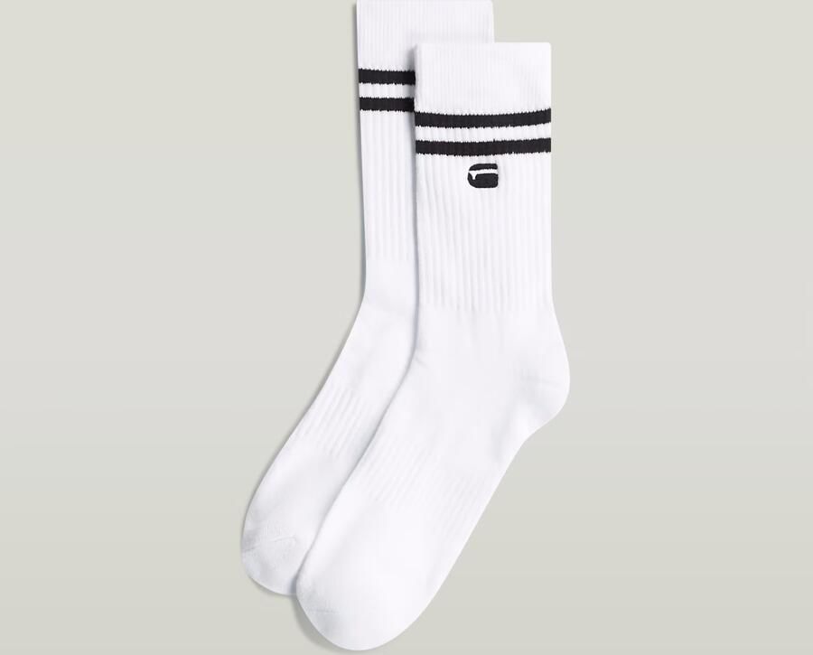 G-Star RAW Stripe Sokken 3 Paar Wit Heren - Foto 3