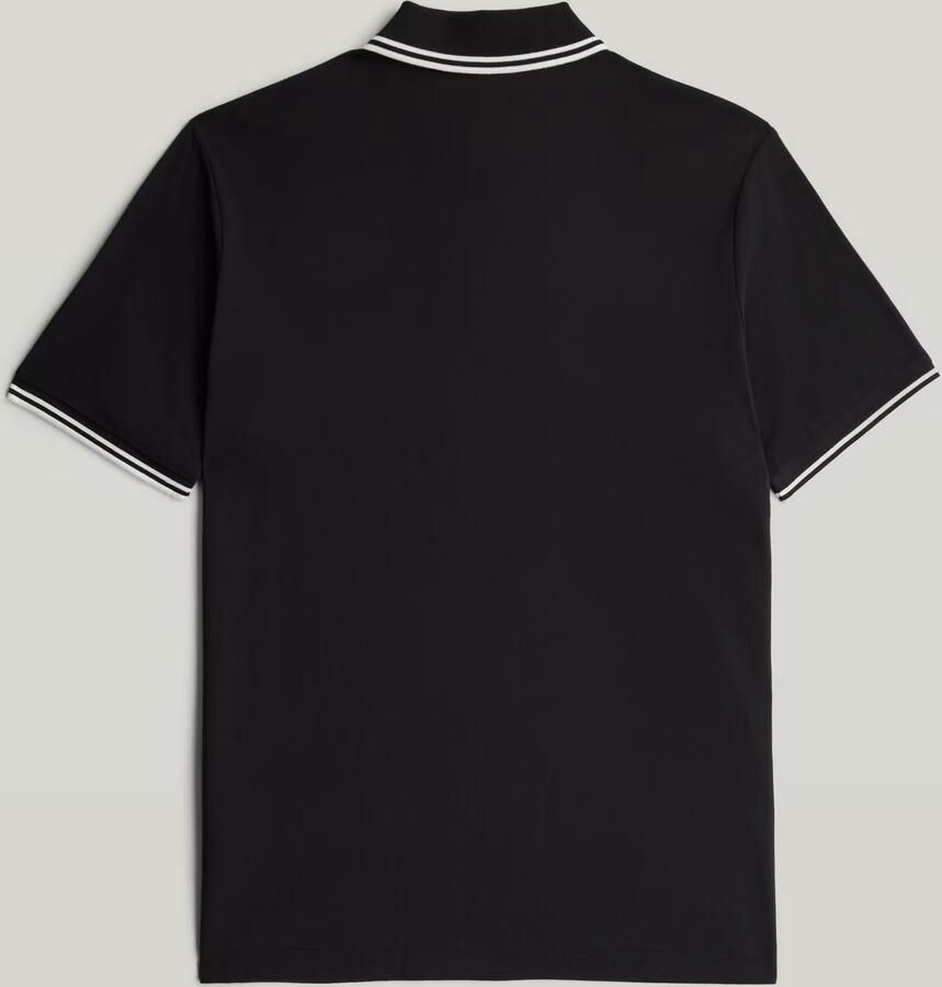 G-Star RAW Striped Collar Slim Polo Zwart Heren
