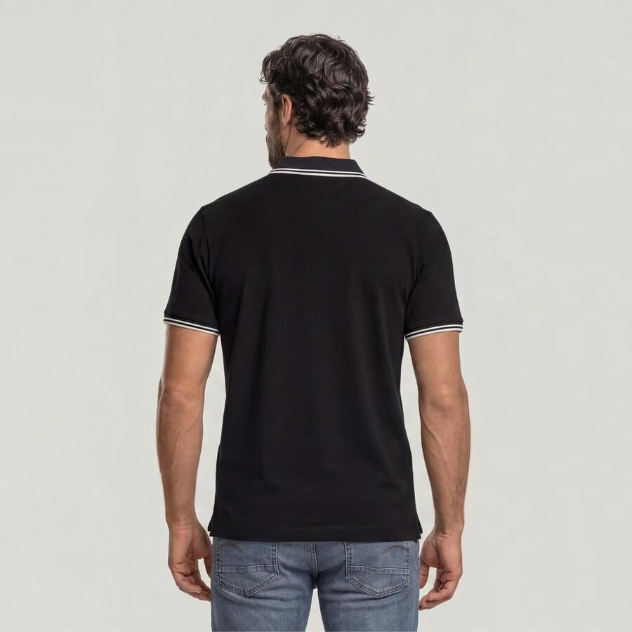 G-Star RAW Striped Collar Slim Polo Zwart Heren - Foto 2