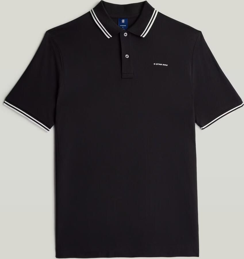 G-Star RAW Striped Collar Slim Polo Zwart Heren - Foto 3