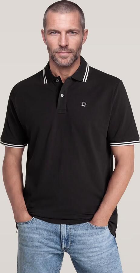 G-Star RAW Striped Collar Slim Polo Zwart Heren - Foto 4