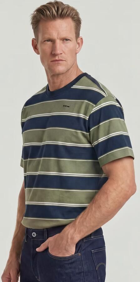 G-Star RAW Striped Relaxed T-Shirt Meerkleurig Heren - Foto 5