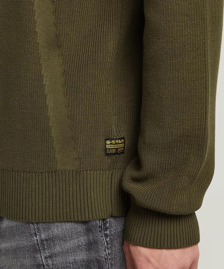 G-Star RAW Structure Gebreide Trui Groen Heren - Foto 3