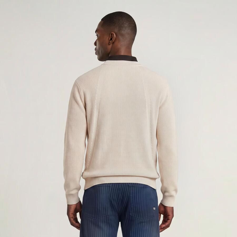 G-Star Raw Trui D26781 C868 STRUCTURE R KNIT-1603 WHITEBAIT - Foto 4