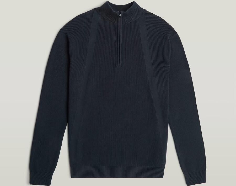 G-Star RAW Structure Half Zip Gebreide Trui Donkerblauw Heren - Foto 5