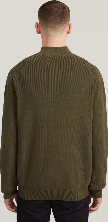 G-Star RAW Structure Half Zip Gebreide Trui Groen Heren - Foto 4