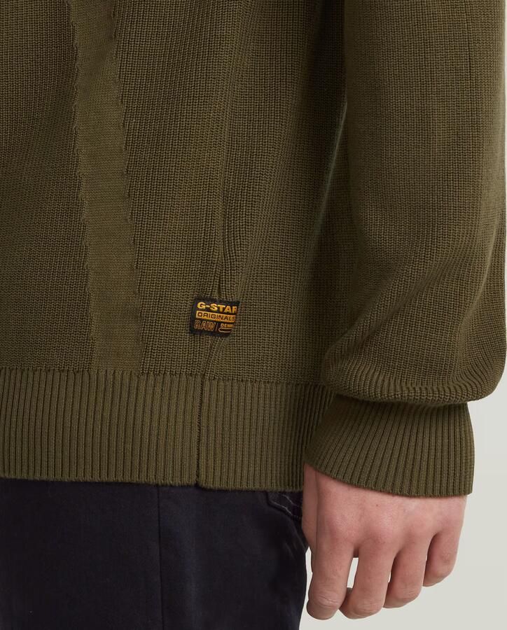 G-Star RAW Structure Half Zip Gebreide Trui Groen Heren - Foto 3