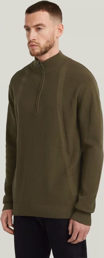 G-Star RAW Structure Half Zip Gebreide Trui Groen Heren - Foto 6