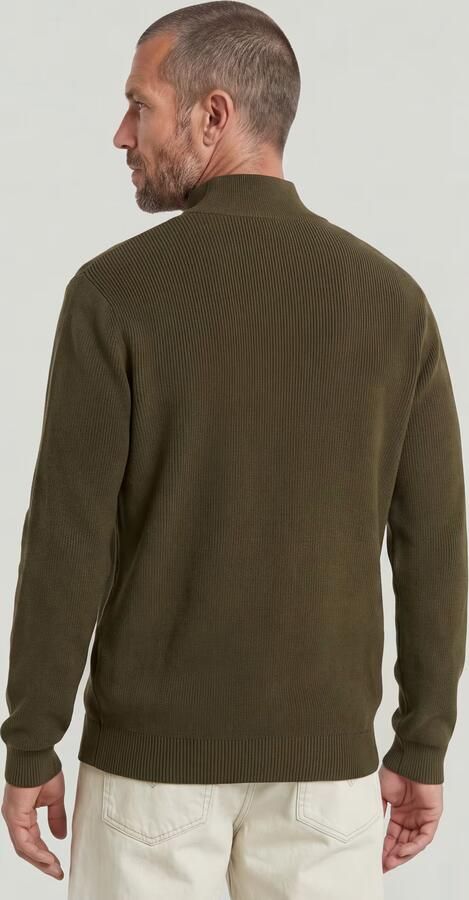 G-Star RAW Structure Half Zip Gebreide Trui Groen Heren - Foto 5