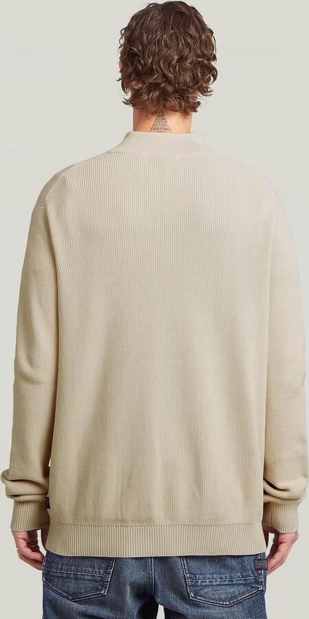 G-Star RAW Structure Half Zip Gebreide Trui Wit Heren - Foto 6