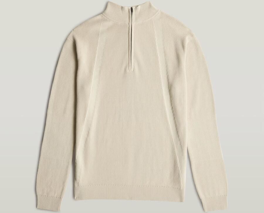 G-Star RAW Structure Half Zip Gebreide Trui Wit Heren - Foto 4