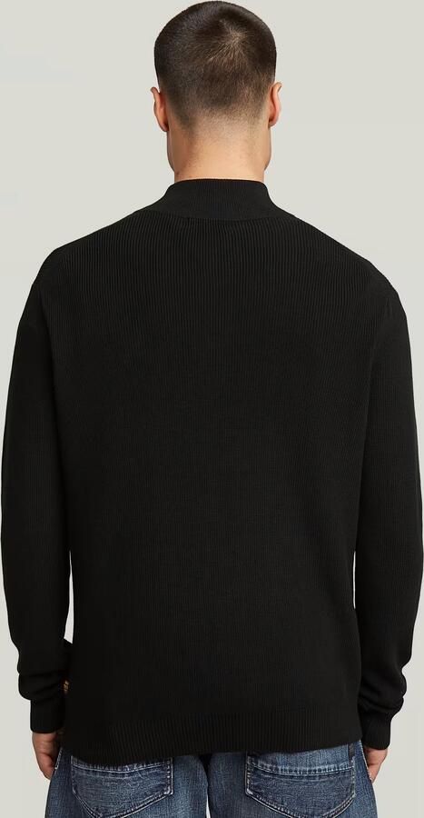 G-Star RAW Structure Half Zip Gebreide Trui Zwart Heren - Foto 9