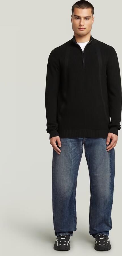 G-Star RAW Structure Half Zip Gebreide Trui Zwart Heren - Foto 7