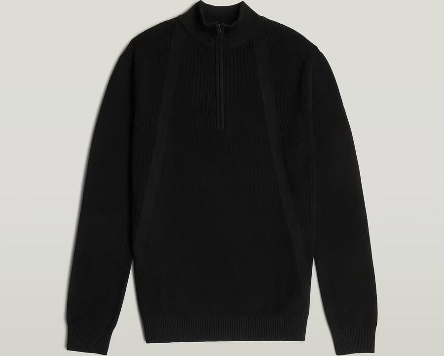 G-Star RAW Structure Half Zip Gebreide Trui Zwart Heren - Foto 6