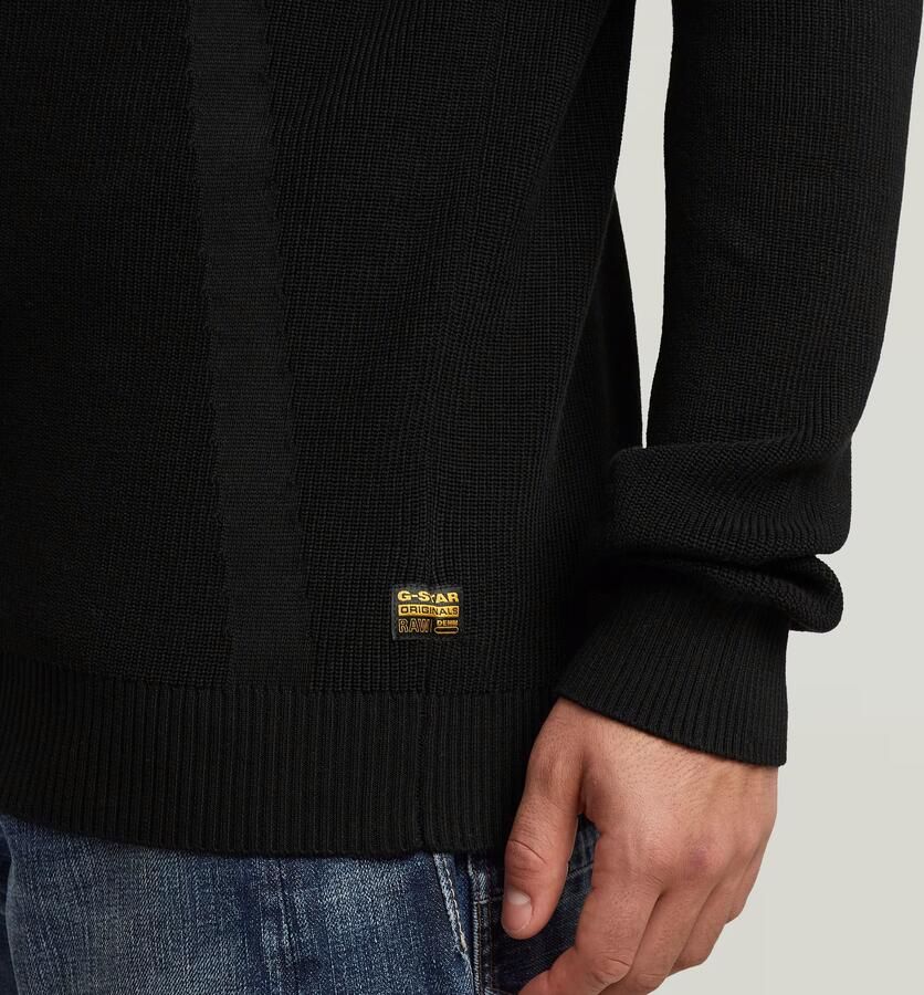 G-Star RAW Structure Half Zip Gebreide Trui Zwart Heren - Foto 5