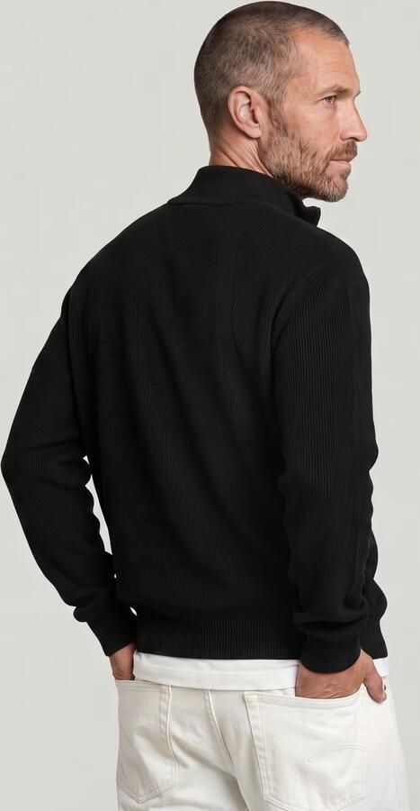 G-Star RAW Structure Half Zip Gebreide Trui Zwart Heren - Foto 5