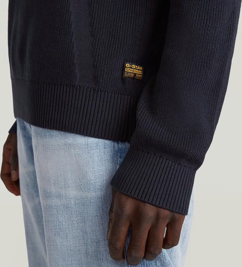 G-STAR RAW Heren Truien & Vesten Structure R Knit Donkerblauw - Foto 6