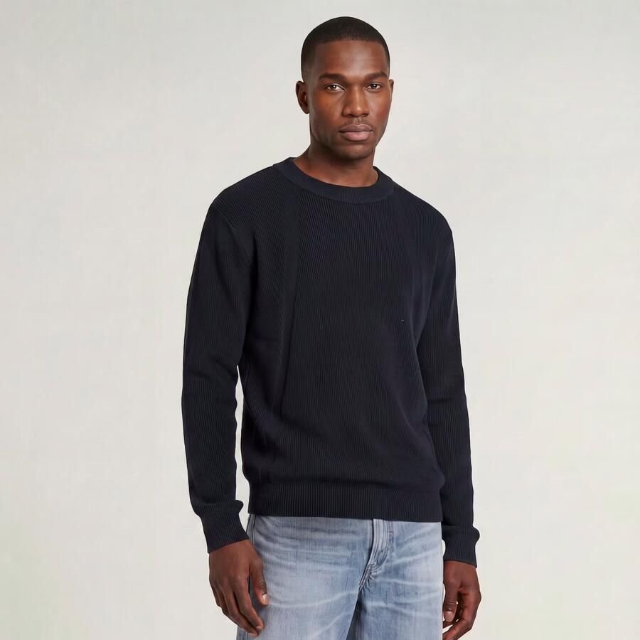 G-STAR RAW Heren Truien & Vesten Structure R Knit Donkerblauw - Foto 7